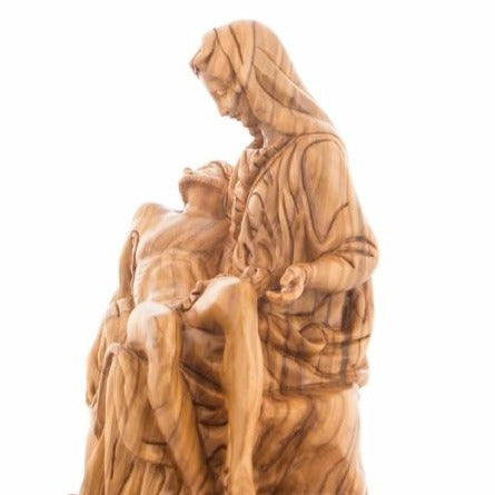 Hand Carved Olive Wood Pieta Statue - Statuettes - Bethlehem Handicrafts