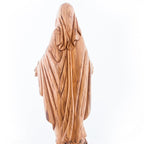 Our Lady olive wood statue from Bethlehem hand carved, 22.8 inch detail photo of the hand carved figures