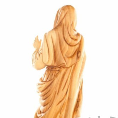 Olive Wood Immaculate Heart of Mary Statue - Statuettes - Bethlehem Handicrafts