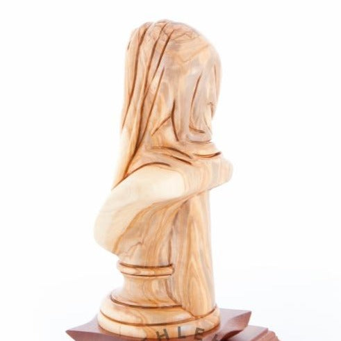 Olive Wood Virgin Mary with Base - Statuettes - Bethlehem Handicrafts
