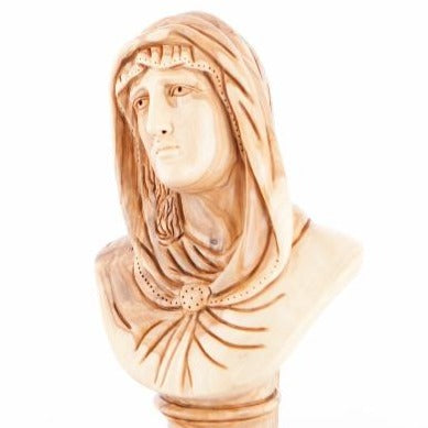 Olive Wood Virgin Mary with Base - Statuettes - Bethlehem Handicrafts