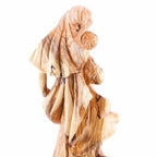 Virgin Mary olive wood statue from Bethlehem hand carved, 20.5 inch natural light photo of the piece
