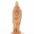 Virgin Mary olive wood statue from Bethlehem hand carved, 9.1 inch detail of the carved figure