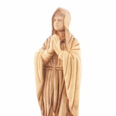 Olive Wood Praying Virgin Mary Statuette - Statuettes - Bethlehem Handicrafts