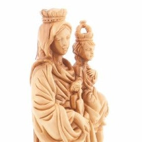 Olive Wood Our Lady of Mount Carmel Statue - Statuettes - Bethlehem Handicrafts