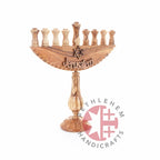 Hand Carved Olive Wood Seven-Branched Menorah - Specialty - Bethlehem Handicrafts