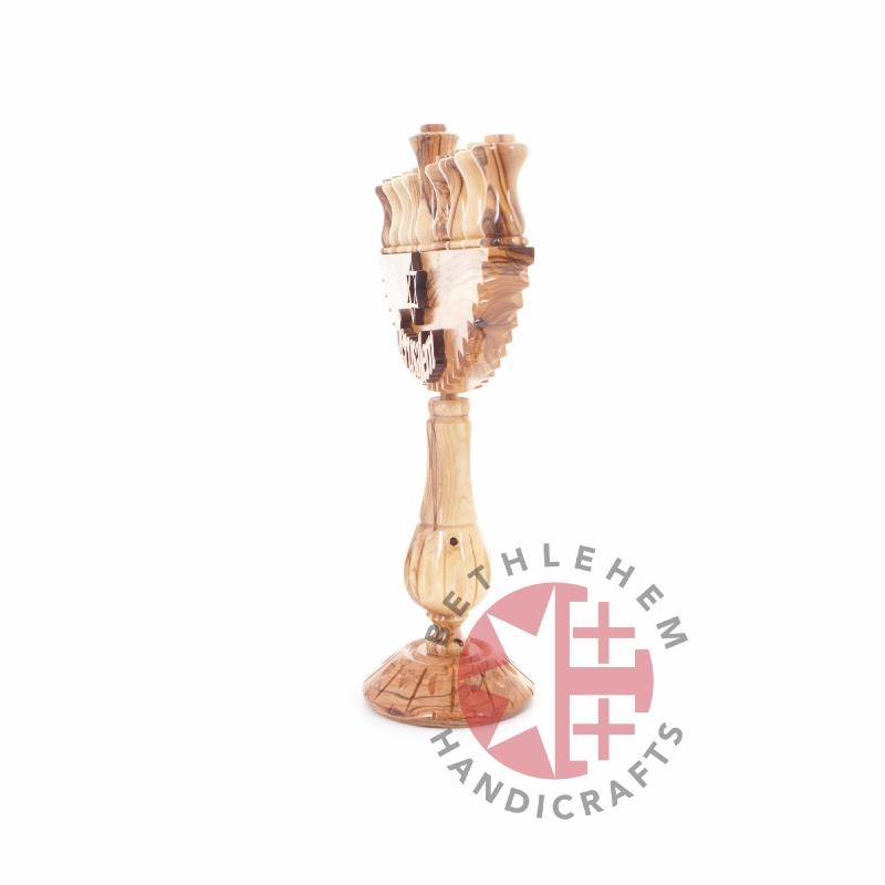 Hand Carved Olive Wood Seven-Branched Menorah - Specialty - Bethlehem Handicrafts