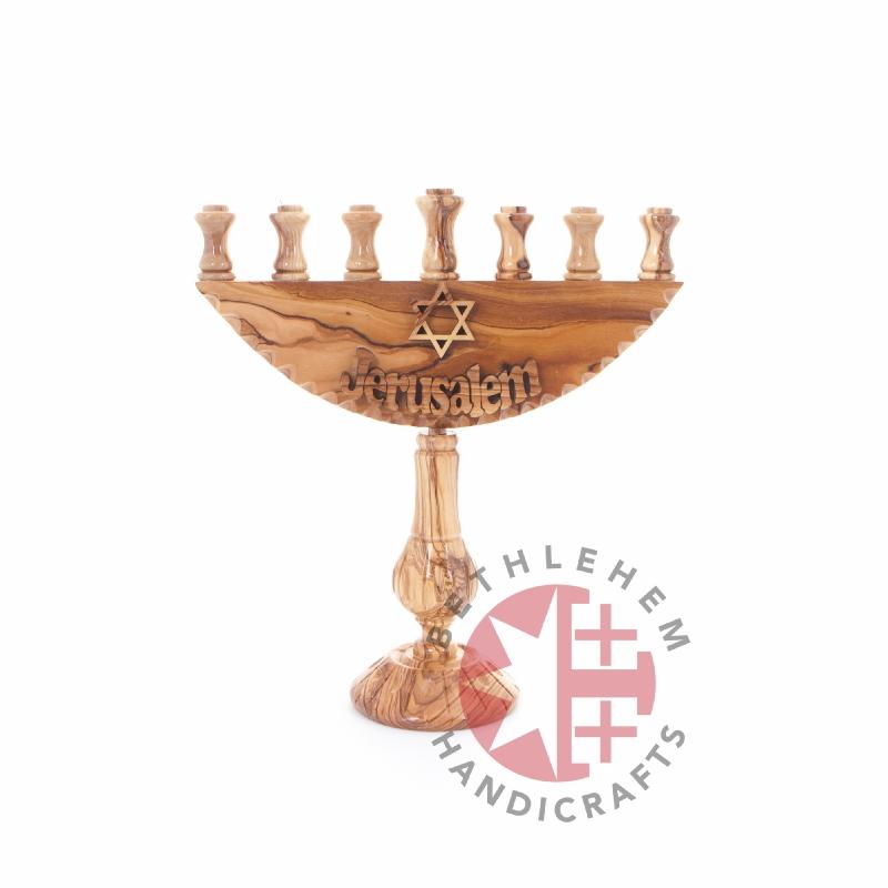 Religious gift from Bethlehem hand made in the Holy Land, front view of the olive wood masterpiece