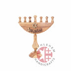 Religious gift from Bethlehem hand made in the Holy Land, close up showing the olive wood grain