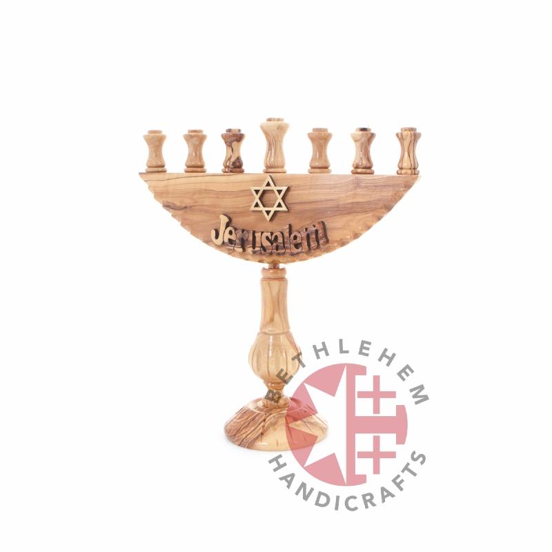 Religious gift from Bethlehem hand made in the Holy Land, close up showing the olive wood grain