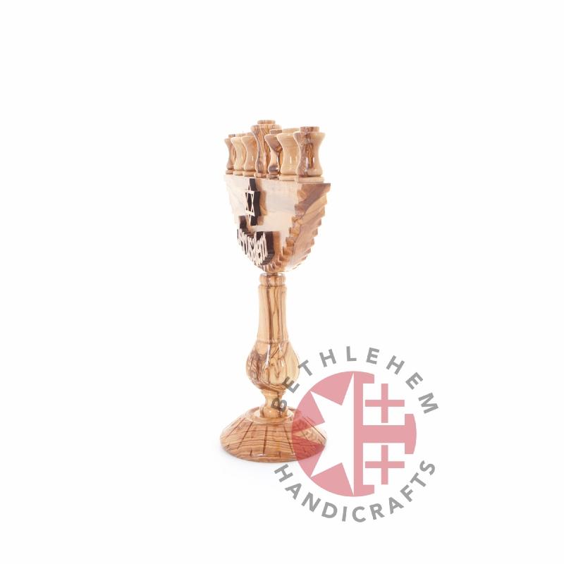 Religious gift from Bethlehem hand made in the Holy Land, complete view of the Bethlehem hand carved piece