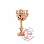 Religious gift from Bethlehem hand made in the Holy Land, angle showing the olive wood color tones