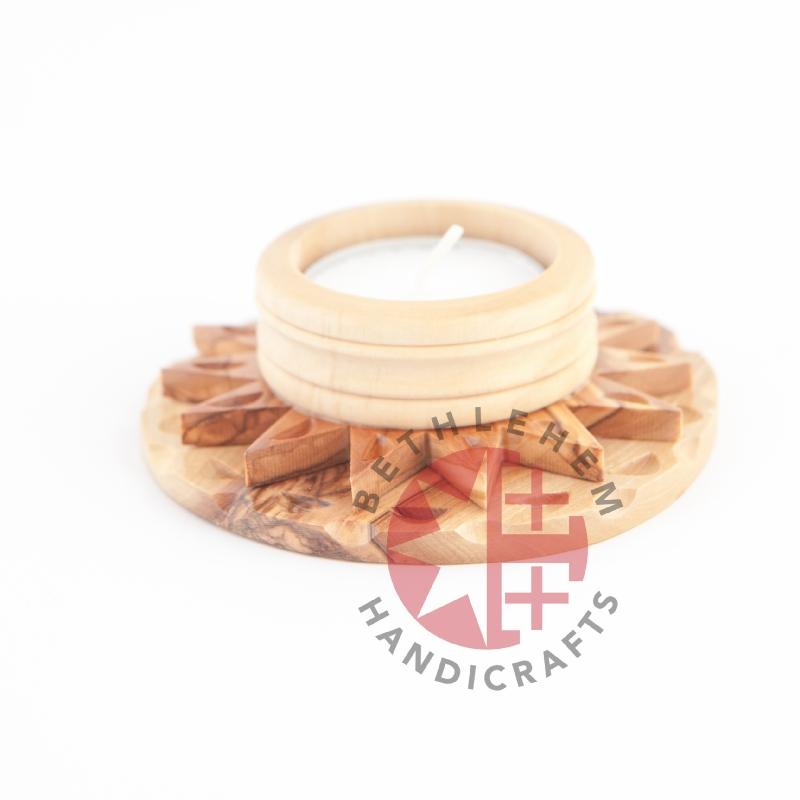 Religious gift from Bethlehem hand made in the Holy Land, front view of the olive wood masterpiece