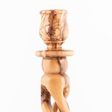 Elegant Olive Wood Candle Holder - Home & Office - Bethlehem Handicrafts