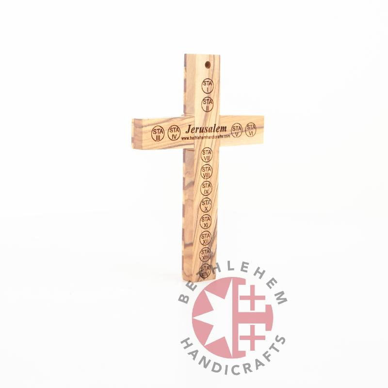 Olive Wood Crucifix with Holy Incense - Wall Hangings - Bethlehem Handicrafts