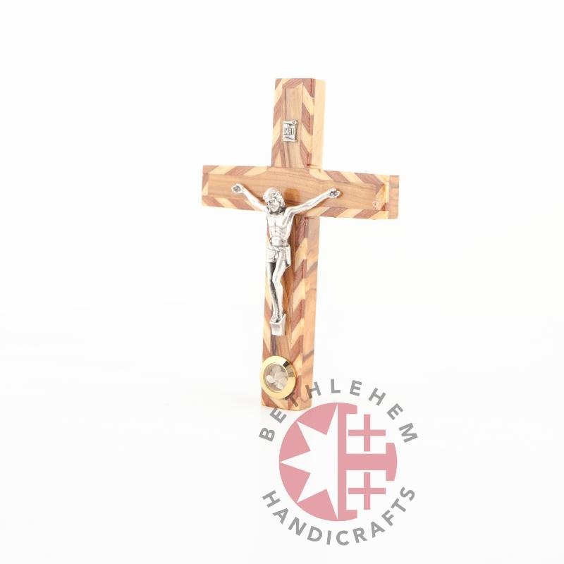 Olive Wood Crucifix with Holy Incense - Wall Hangings - Bethlehem Handicrafts
