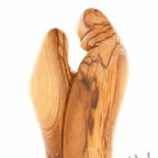 Holy Family olive wood statue hand carved in Bethlehem, 8.3 inch back view of the olive wood sculpture