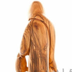 Holy Family olive wood statue hand carved in Bethlehem, 8.3 inch back view of the olive wood sculpture