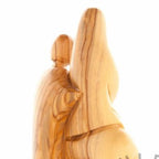 religious olive wood statue hand carved in Bethlehem, 6.3 inch close detail of the hand carved work