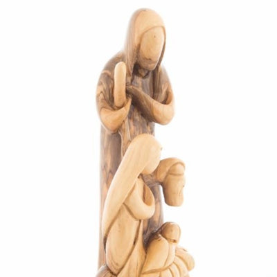 Abstract Olive Wood Holy Family Nativity - Statuettes - Bethlehem Handicrafts