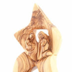 Star Shaped Olive Wood Holy Family Statue (Abstract) - Statuettes - Bethlehem Handicrafts