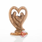 Holy Family olive wood statue hand carved in Bethlehem, 8.7 inch side angle of the olive wood sculpture