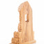 Olive Wood Manger with Abstract Holy Family Statue - Statuettes - Bethlehem Handicrafts