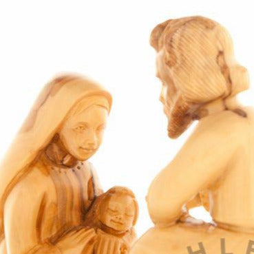 Olive Wood Holy Family Statue - Statuettes - Bethlehem Handicrafts