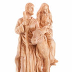 Flight into Egypt's Hand Carved Wood Statue - Statuettes - Bethlehem Handicrafts