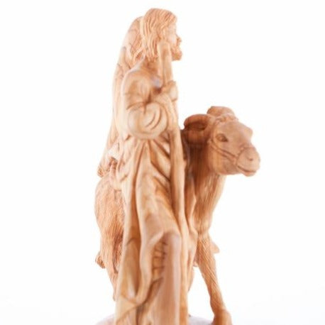 Flight into Egypt's Hand Carved Wood Statue - Statuettes - Bethlehem Handicrafts