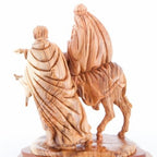 Flight into Egypt's Hand Carved Wooden Statue - Statuettes - Bethlehem Handicrafts