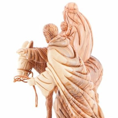 Flight into Egypt's Hand Carved Wooden Statue - Statuettes - Bethlehem Handicrafts