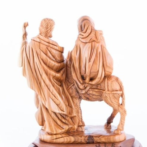 The Flight into Egypt's Wooden Statue - Statuettes - Bethlehem Handicrafts