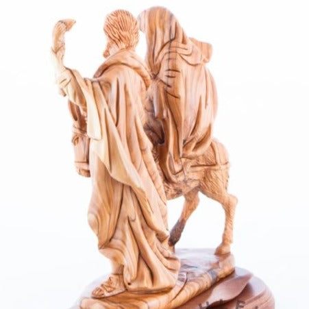 The Flight into Egypt's Wooden Statue - Statuettes - Bethlehem Handicrafts