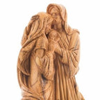 Olive Wood Adoring Holy Family Masterpiece Statue - Statuettes - Bethlehem Handicrafts