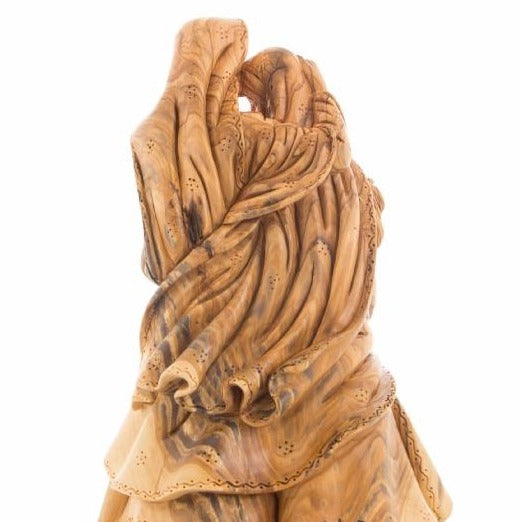 Olive Wood Adoring Holy Family Masterpiece Statue - Statuettes - Bethlehem Handicrafts