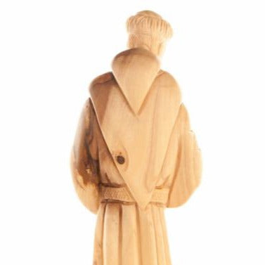 St. Francis of Assisi Olive Wood Hand Carved Statue - Statuettes - Bethlehem Handicrafts
