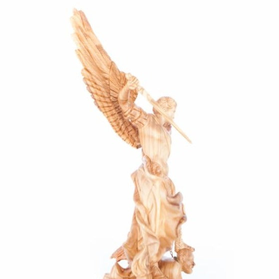 Saint Michael Wooden Hand Carved Statue - Specialty - Bethlehem Handicrafts
