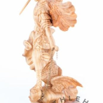 Saint Michael Wooden Hand Carved Statue - Specialty - Bethlehem Handicrafts