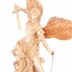Saint Michael Wooden Hand Carved Statue - Specialty - Bethlehem Handicrafts