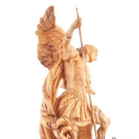 Saint Michael Wooden Hand Carved Sculpture - Specialty - Bethlehem Handicrafts
