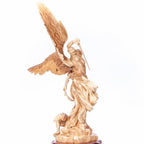 Hand Carved Olive Wood Statue of Saint Michael - Specialty - Bethlehem Handicrafts