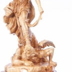 Hand Carved Olive Wood Statue of Saint Michael - Specialty - Bethlehem Handicrafts