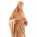 Olive Wood “Sacred Heart of Jesus” Statue - Statuettes - Bethlehem Handicrafts