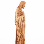 Olive Wood “Sacred Heart of Jesus” Statue - Statuettes - Bethlehem Handicrafts