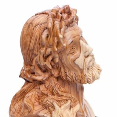 Hand Carved Bust of Jesus Head - Statuettes - Bethlehem Handicrafts