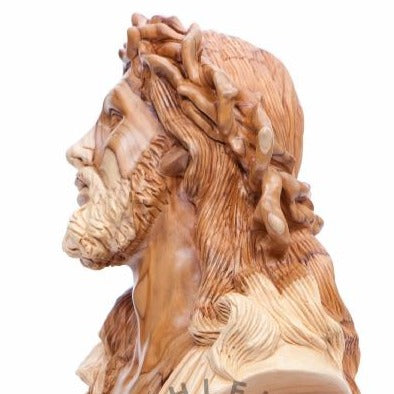 Hand Carved Bust of Jesus Head - Statuettes - Bethlehem Handicrafts