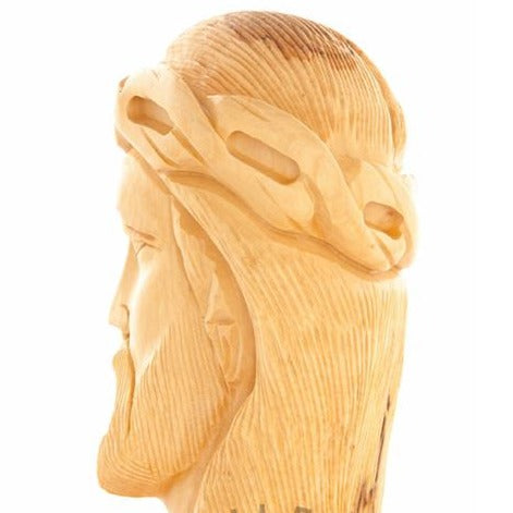 Wooden Bust of Jesus' Head - Statuettes - Bethlehem Handicrafts