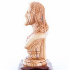 Jesus Christ statue hand carved from Bethlehem olive wood, 9.8 inch scale reference view