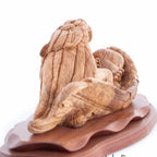 Jesus Christ statue hand carved from Bethlehem olive wood, 17.5 inch three quarter view of the religious piece
